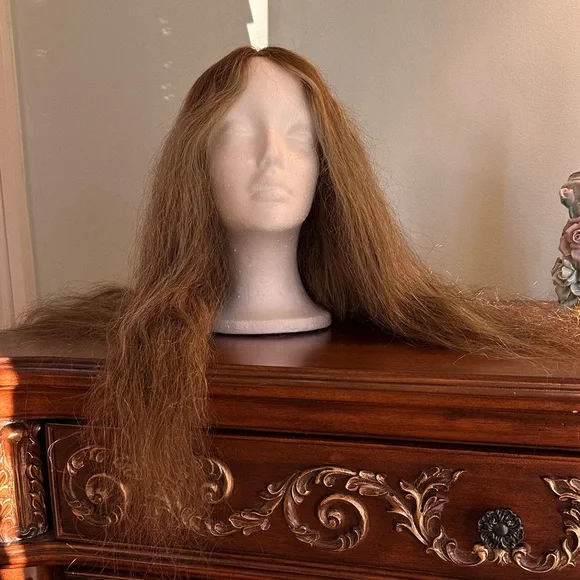 Luxurious Long Brown Hair Wig w/ Blond Highlights - Picture 1 of 4